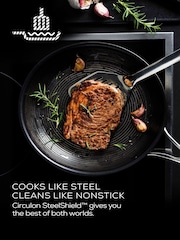 Circulon Silver S Series Steelshield Stainless Steel Hybrid Non Stick Saute 30cm 4.7L With Toughened Glass Lid - Image 8 of 8