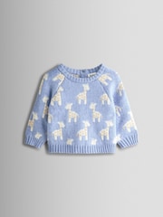 Pale Blue Giraffe - JoJo Maman Bébé Knit Top & Bottom Set - Imagen 2 de 6