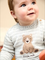 JoJo Maman Bébé Grey Knit Top & Bottom Set - Image 2 of 3
