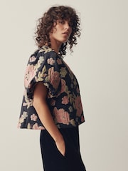 Mehrfarbig - Bubble Sleeve Cropped Jacket - Bild 4 von 8