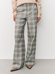 Neutral Check Smart Wide Leg Trousers - Image 3 of 8