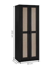 Julian Bowen Black Sydney 2 Door Wardrobe - Image 11 of 11