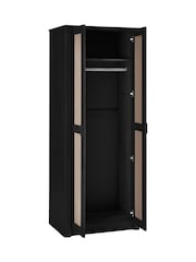 Julian Bowen Black Sydney 2 Door Wardrobe - Image 4 of 11