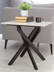 Julian Bowen White Black Bradley Lamp Table - Image 2 of 6