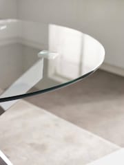 Julian Bowen Silver Clear Anderson Round Glass Dining Table - Image 5 of 5