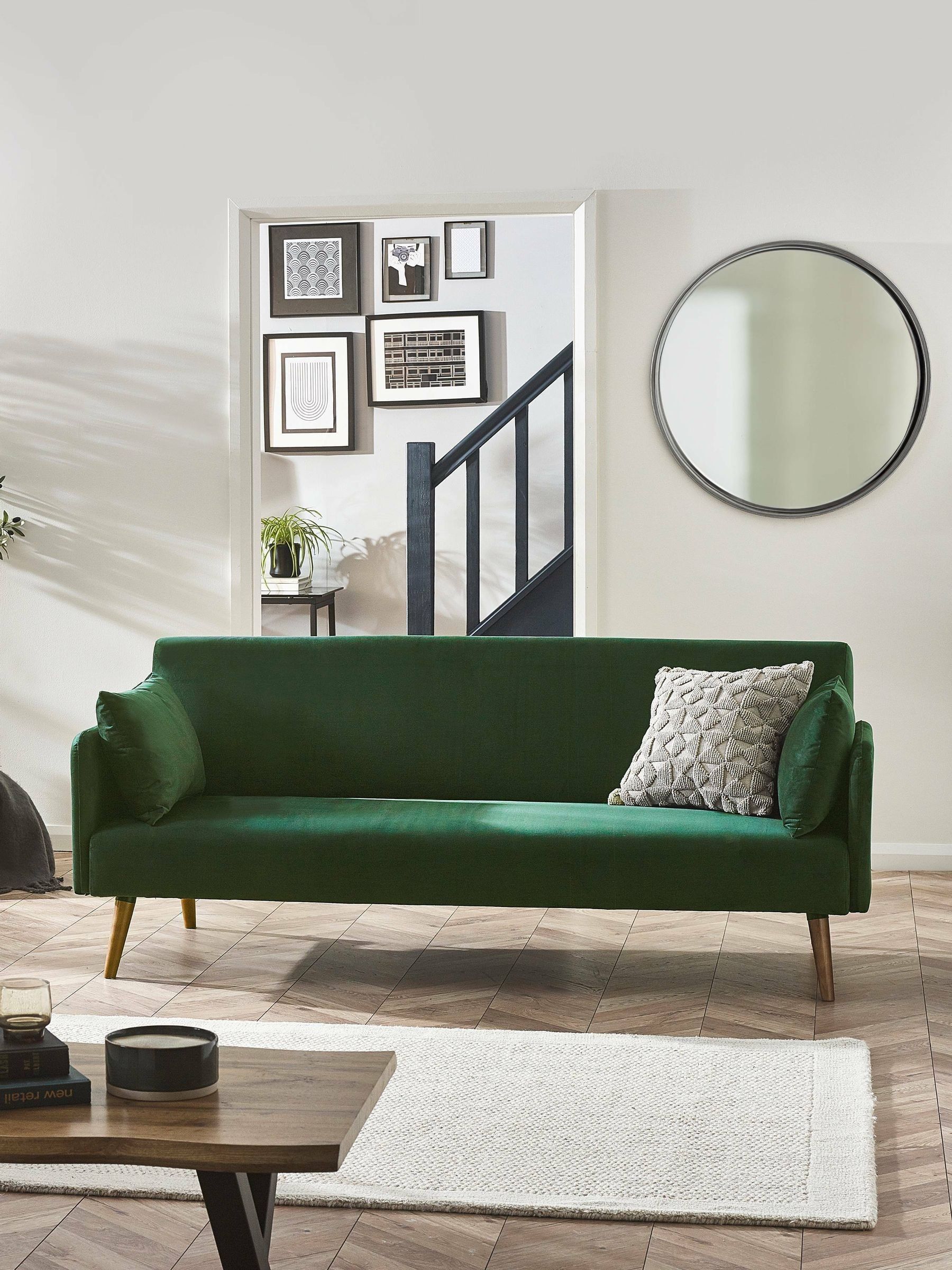 Julian Bowen Andi Sofa Bed - Dark Green - Retro Style - Converts to Bed - Image 6