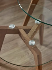 Julian Bowen Dark Brown Clear Bryant Nest of 2 Table - Image 3 of 7