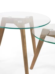 Julian Bowen Dark Brown Clear Bryant Nest of 2 Table - Image 6 of 7