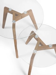Julian Bowen Dark Brown Clear Bryant Nest of 2 Table - Image 7 of 7