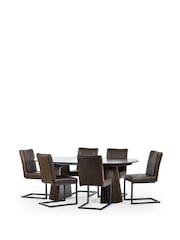Julian Bowen Dark Brown Arya  Extending Dining Table - Image 10 of 13