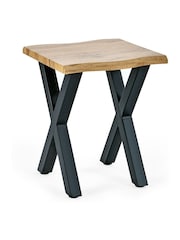 Julian Bowen Oak Black Harvey Lamp Table - Image 3 of 5