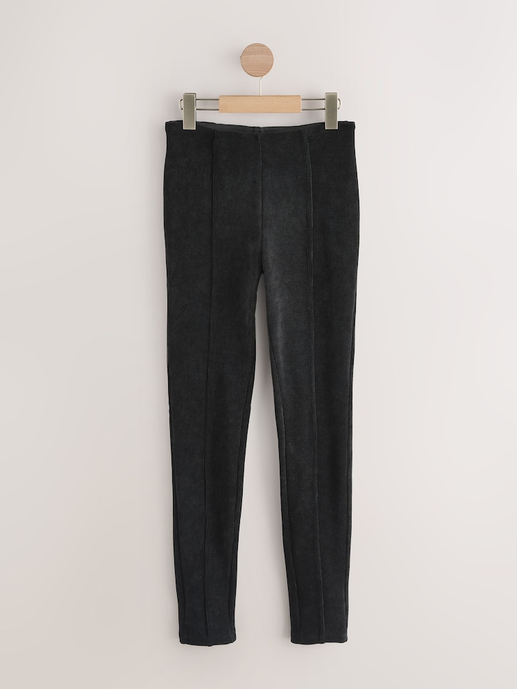 Black/Brown Cord Leggings 2 pack - Image 2 of 5 Black/Brown Cord Leggings 2 pack - Image 2 of 5