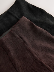 Black/Brown Cord Leggings 2 pack - Image 4 of 5