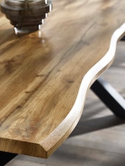 Julian Bowen Oak Black Harvey Dining Table - Image 4 of 6