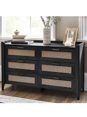 Julian Bowen Black Sydney 6 Drawer Wide Chest - Image 1 of 7