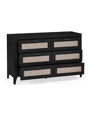 Julian Bowen Black Sydney 6 Drawer Wide Chest - Image 6 of 7