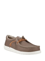 HEYDUDE Wally Waxed Canvas Brown Shoes - Image 2 of 4