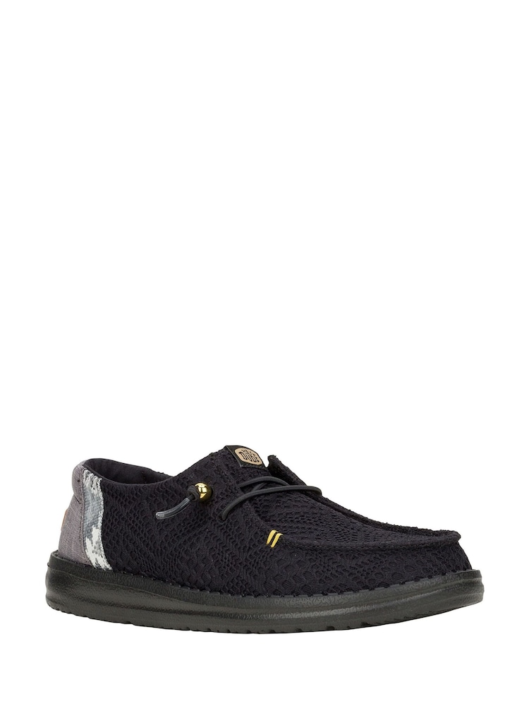 HEYDUDE Wendy Boho Crochet Black Shoes - Image 2 of 4