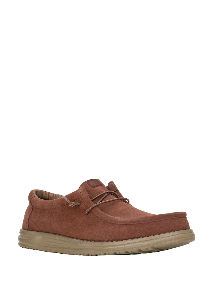 HEYDUDE Wally Suede Brown Shoes - Image 2 of 4 HEYDUDE Wally Suede Brown Shoes - Image 2 of 4