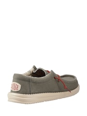 HEYDUDE Green Wally Waxed Canvas Shoes - Image 3 of 4