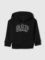 Gap Black & White Zip Up Logo Fleece-Lined Hoodie (6mths-5yrs) - Image 1 of 3