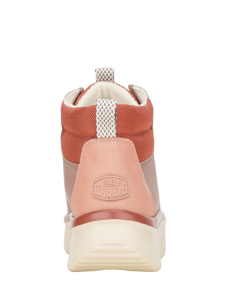 HEYDUDE Wendy Peak Apres Pink Ankle Boots - Image 4 of 4