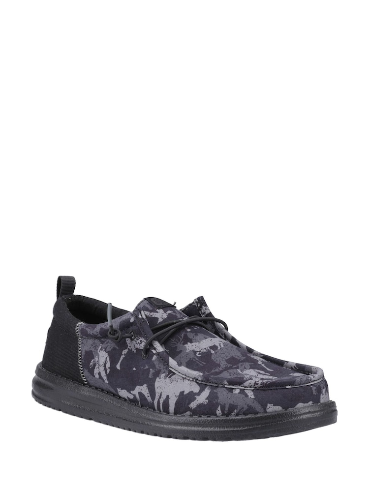 HEYDUDE Wally Funk Hunt Camo Black Shoes - Image 2 of 4