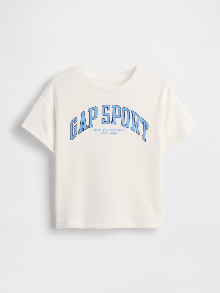 Gap White Logo Terry Crew Neck T-Shirt (6mths-5yrs) - Image 1 of 3