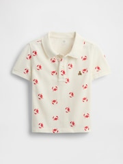 Gap White Crab Print Brannan Bear Short Sleeve Pique Polo Shirt (6mths-5yrs) - Image 1 of 3