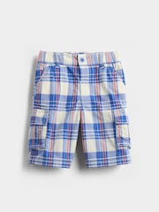 Gap Blue Check Pull On Cargo Shorts (6mths-5yrs) - Image 1 of 3