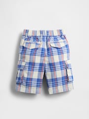 Gap Blue Check Pull On Cargo Shorts (6mths-5yrs) - Image 2 of 3
