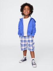 Gap Blue Check Pull On Cargo Shorts (6mths-5yrs) - Image 3 of 3