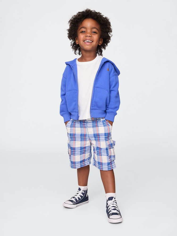 Gap Blue Check Pull On Cargo Shorts (6mths-5yrs) - Image 3 of 3