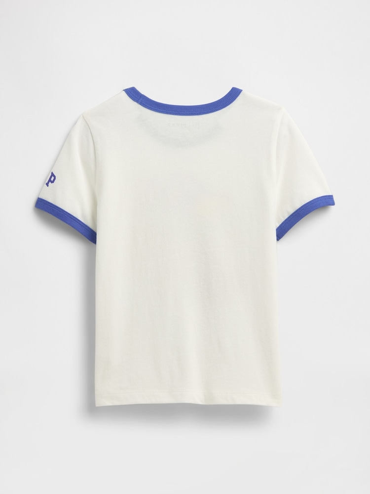Gap White/Blue Cars Disney Relaxed Graphic Short Sleeve T-Shirt (6mths-5yrs) - Image 2 of 3