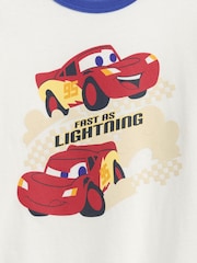 Gap White/Blue Cars Disney Relaxed Graphic Short Sleeve T-Shirt (6mths-5yrs) - Image 3 of 3