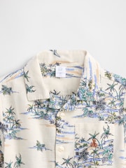 Gap Neutral Print Brannan Bear Linen-Cotton Short Sleeve Shirt (6mths-5yrs) - Image 1 of 1