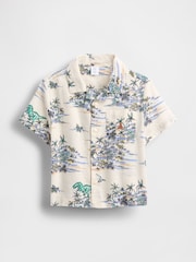 Estampado neutro - Camisa de manga corta de lino y algodón Brannan Bear de Gap (6 meses-5 años) - Imagen 2 de 4