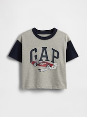 Gap Grey Oversized Hot Wheels Graphic Short Sleeve T-Shirt (6mths-5yrs) - Image 1 of 2