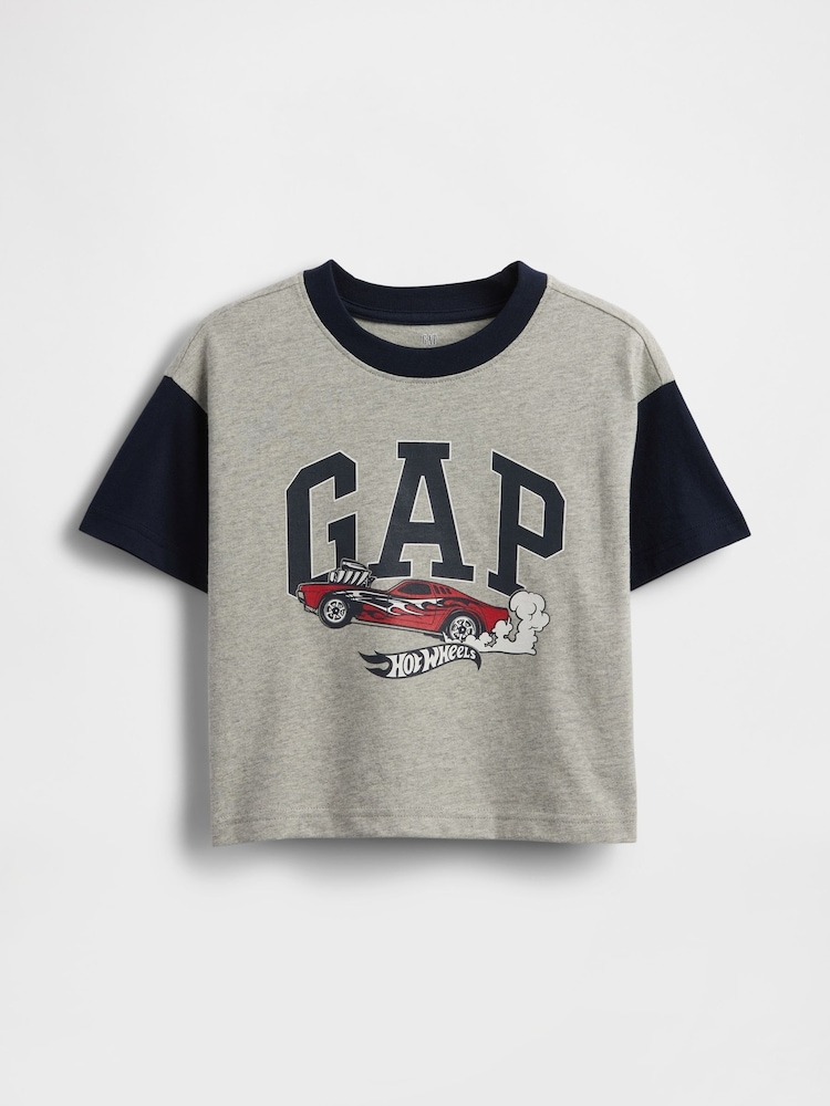 Gap Grey Oversized Hot Wheels Graphic Short Sleeve T-Shirt (6mths-5yrs) - Image 1 of 2
