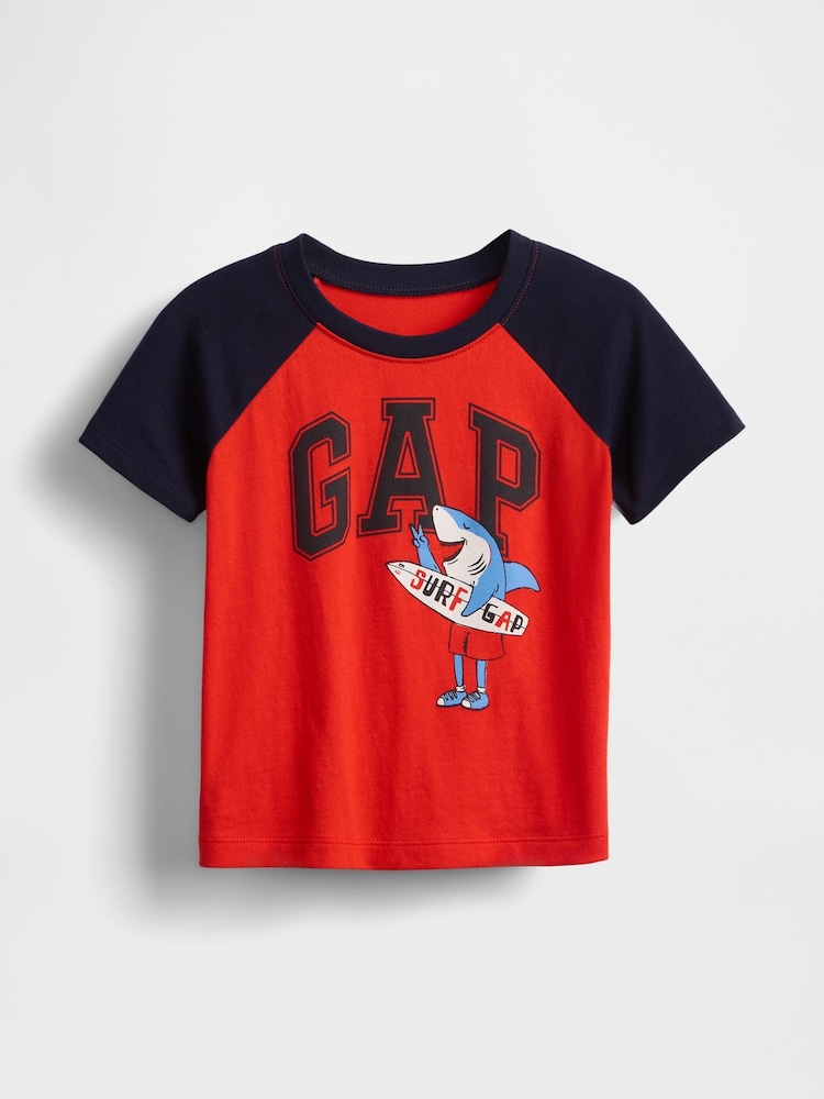 Gap Red Logo Colourblock T-Shirt (6mths-5yrs) - Image 1 of 3