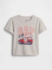 Gap Grey Graphic Short Sleeve T-Shirt (6mths-5yrs) - Image 1 of 3