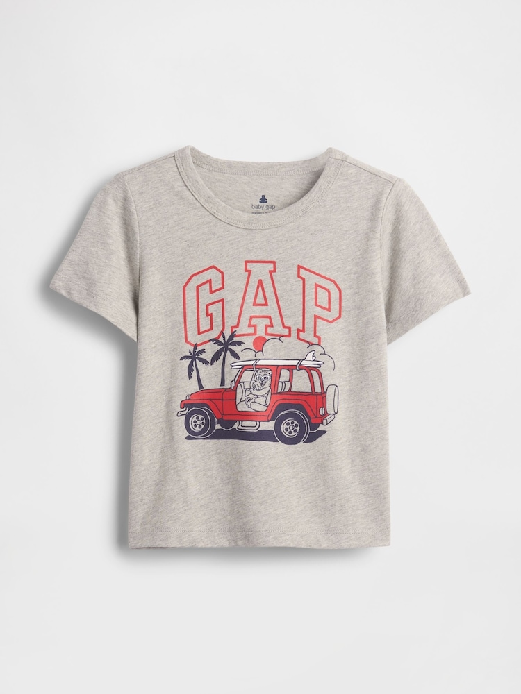 Gap Grey Graphic Short Sleeve T-Shirt (6mths-5yrs) - Image 1 of 3 Gap Grey Graphic Short Sleeve T-Shirt (6mths-5yrs) - Image 1 of 3