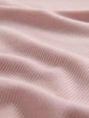 The Set Baby Pink/Stripe 2 Pack Soft Touch Ribbed Long Sleeve Long Leg Pyjamas - Image 6 of 7