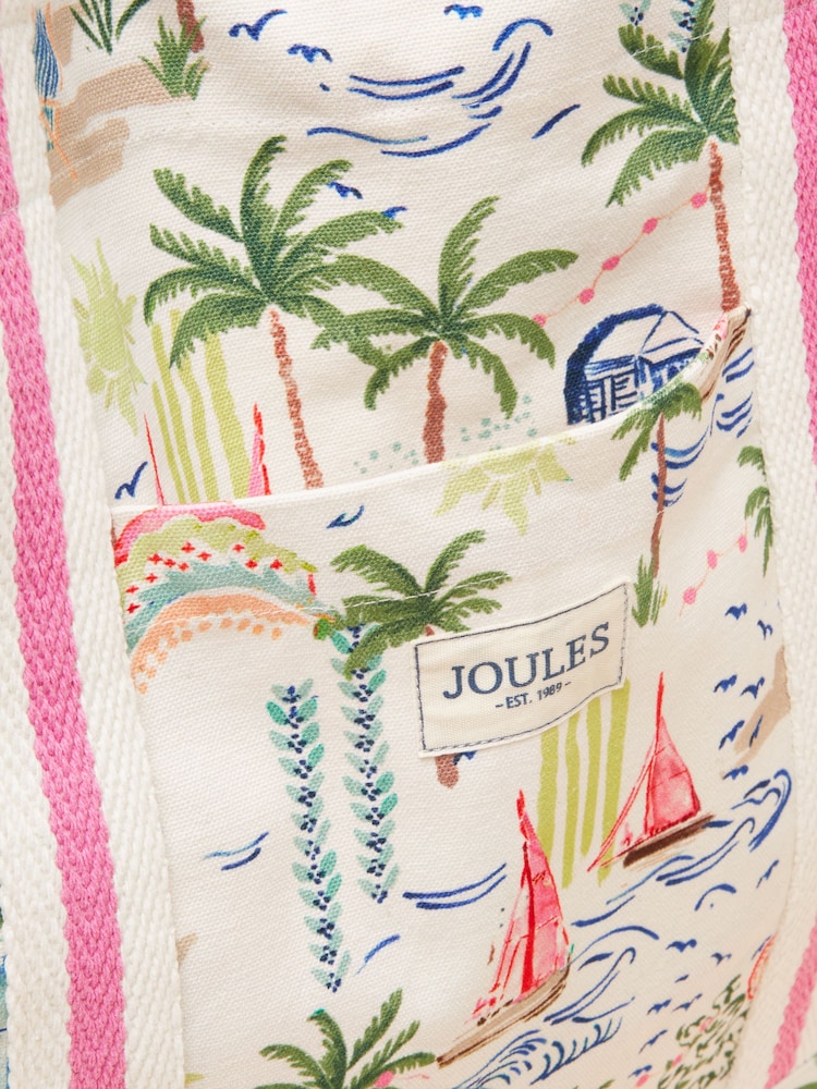 Joules Promenade Palm Print Canvas Tote Bag - Image 8 of 8