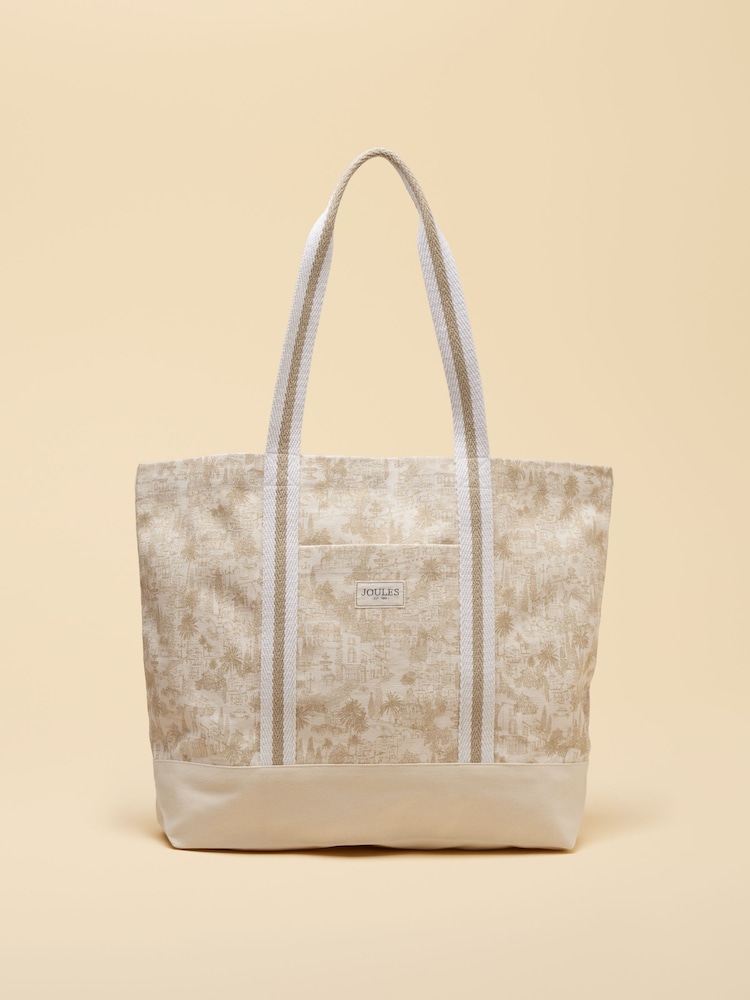 Neutral Toile De Jouy - Joules Promenade Canvas-Tote-Bag - Bild 1 von 8