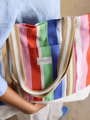 Joules Promenade Multi Stripe Canvas Tote Bag - Image 4 of 8