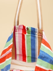 Joules Promenade Multi Stripe Canvas Tote Bag - Image 5 of 8
