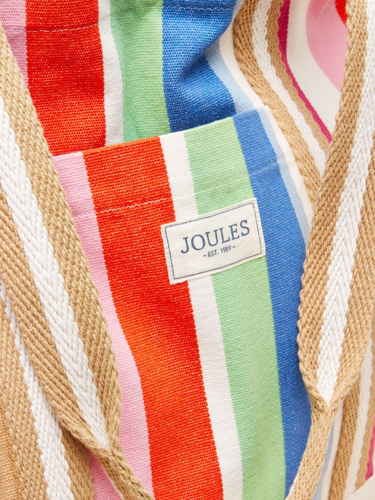 Joules Promenade Multi Stripe Canvas Tote Bag - Image 8 of 8