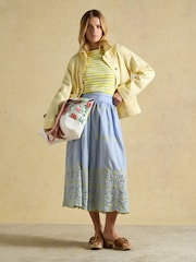 Joules Promenade Floral Canvas Beach Tote Bag - Image 2 of 3