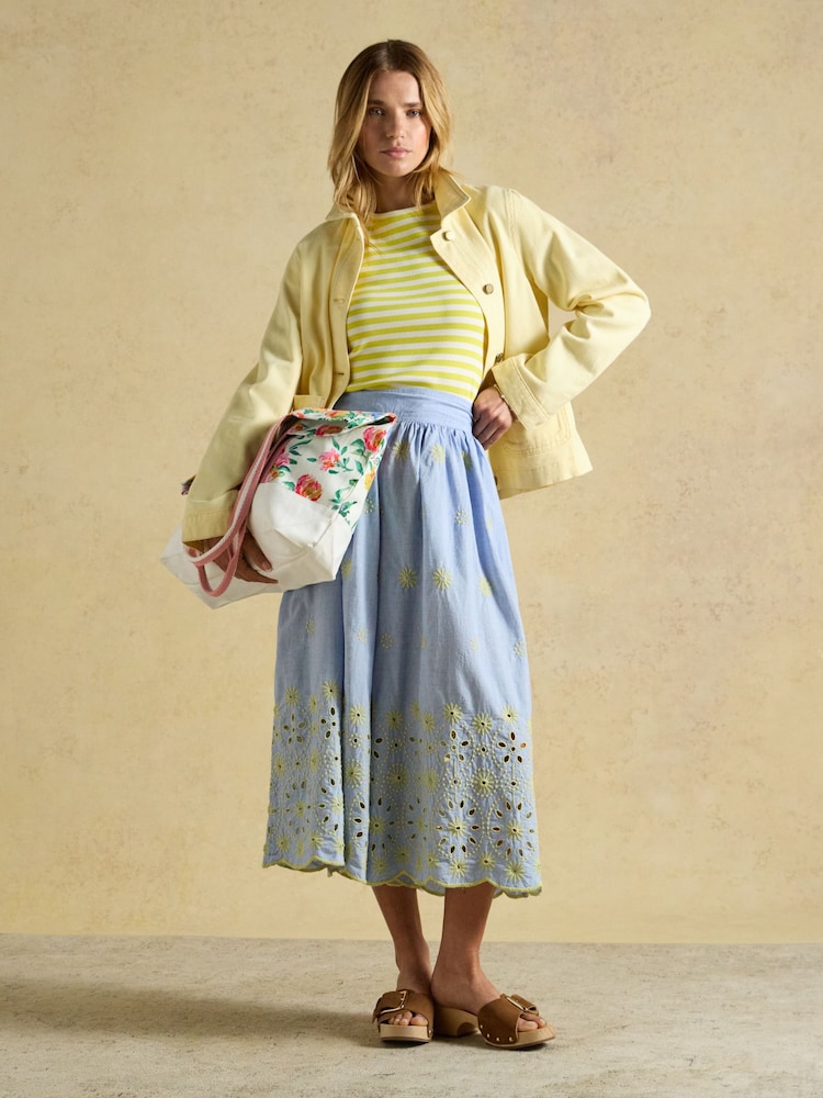 Joules Promenade Floral Canvas Beach Tote Bag - Image 2 of 3